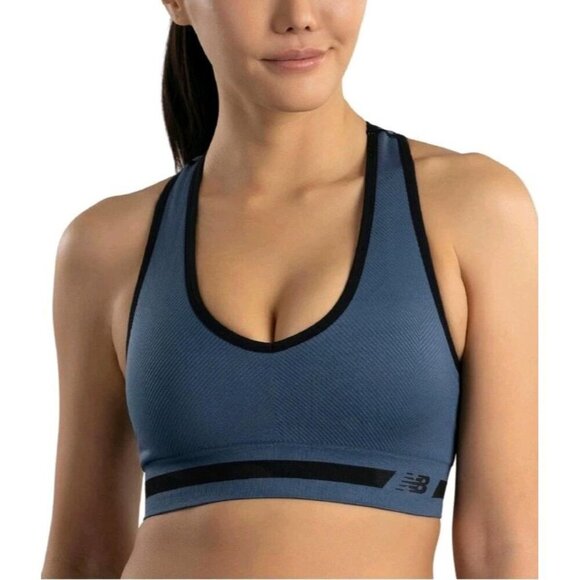 New‎ Balance Sports Bra Women's Size Med Electric Blue - Picture 2 of 7